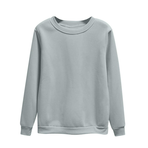 ibuvkizy Long Sleeve Shirts for Women Clearance!Womens Tops,Women's Oversized Round Neck Sweatshirts Long Sleeve Turtleneck Velvet Sweatshirt Gray,XXL