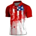thumbnail image 1 of ibuvkizy Men's 4Th Of July USA Shirts Shirt Short Sleeve American Flag T-Shirt Men Casual Independence Day Printed Turn Down Collar Buttons Side Split Tops Summer Patriotic Graphic Tees, 1 of 3