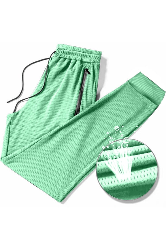 Men's Athletic Pants Quick Dry Ice Silk Breathable Sweatpants Elastic Waist with Pocket Zipper and Drawstring for Men Exercise Jogging Hiking,Sizes S-5XL