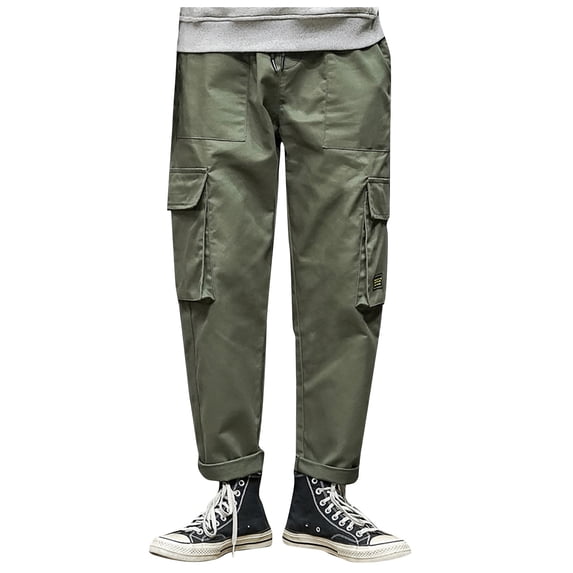 ibuvkizy Men's and Big Men's Cargo Pants Casual Fishing Pants,Men Color Pants Drawstring Mouth Hiking Work Pants Outdoor Clothing,Slim Summer Quickdrying Sports Outdoor Mens Work Pants
