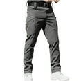 thumbnail image 1 of ibuvkizy Mens Cargo Pants Elastic Waist Drawstring Relaxed Fit Waterproof Outdoor Joggers Straight Leg Hiking Workout Pants with Multi Pockets,Sizes S-3XL, 1 of 6