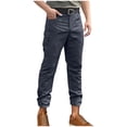 thumbnail image 1 of ibuvkizy Mens Cargo Pants Elastic Waist Drawstring Relaxed Fit Waterproof Outdoor Joggers Straight Leg Hiking Workout Pants with Multi Pockets,Sizes S-3XL, 1 of 6