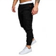 thumbnail image 1 of ibuvkizy Mens Cargo Pants with Multi Pockets Elastic Waist Drawstring Casual Solid Color Outdoor Tapered Sports Pants,Sizes 4XL, 1 of 5