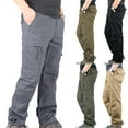 thumbnail image 1 of ibuvkizy Mens Cargo Pants with Multi Pockets Elastic Waist Straight Leg Casual Full Length Cargo Trousers,Sizes M-3XL, 1 of 4