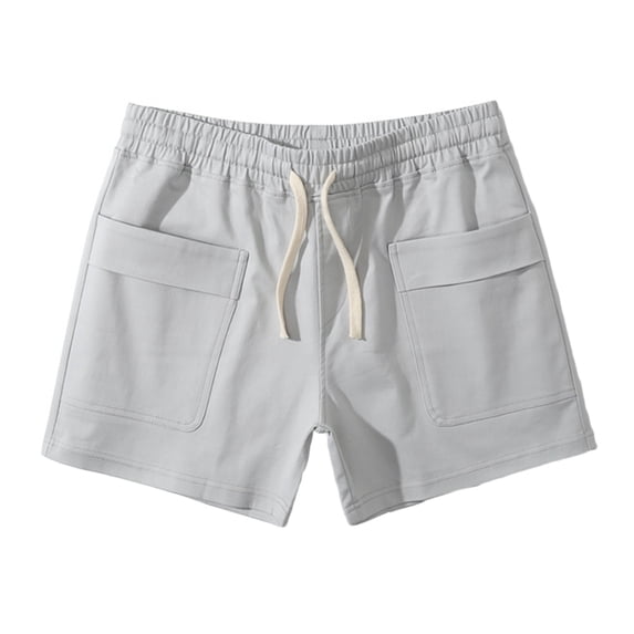 ibuvkizy Mens Fashion Shorts Summer Fitness Sports,Cargo Shorts for Men,Men Solid Casual Fashion Cotton Sports Elastic Mid-waist Lace-up Shorts,Mens Casual Shorts,Breathable Quick Dry