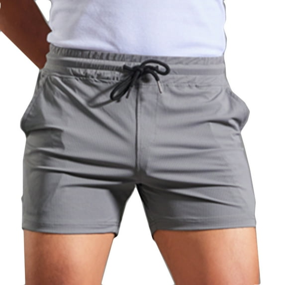 ibuvkizy Mens Fashion Shorts Summer Fitness Sports,Cargo Shorts for Men Solid Fashion Pockets Sports Elastic Mid-waist Middle Waist Shorts,Mens Casual Shorts,Breathable Quick Dry