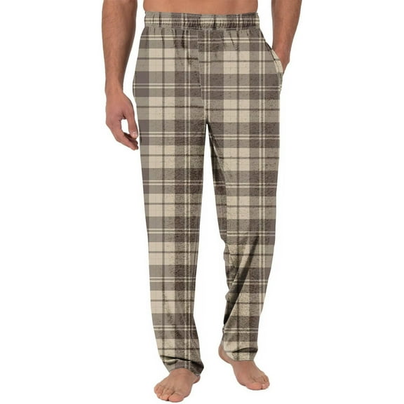 ibuvkizy Mens Pants,Mens Pajama Pants Men's Fashion Casual Home Print Design Straight Leg Casual Pants with Pockets,S