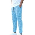 thumbnail image 1 of ibuvkizy Mens Pants with Pockets Drawstring Casual Fashion Sport Check Elastic Waist Trousers,Sizes S-3XL, 1 of 6