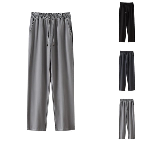 ibuvkizy Mens Sweatpants with Pockets Drawstring Elastic Waist Solid Color Plus Size Stretch Athletic Track Straight Leg Pants for Men Joggers Running Workout Gym,Sizes XL-5XL