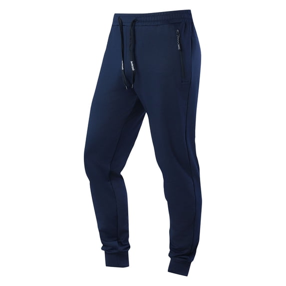 ibuvkizy Mens Sweatpants with Zipper Pockets Drawstring Elastic Waist Stretch Athletic Track Pants for Men Joggers Running Workout Gym Tapered Jogging Pants,Sizes XS-3XL