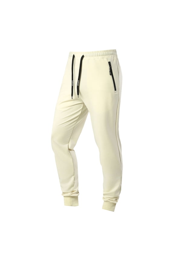 Mens Sweatpants with Zipper Pockets Drawstring Elastic Waist Stretch Athletic Track Pants for Men Joggers Running Workout Gym Tapered Jogging Pants,Sizes XS-3XL