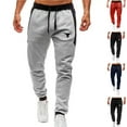thumbnail image 1 of ibuvkizy Mens Sweatpants with Pockets Drawstring Elastic Waist Fitness Pants Side Color Blocked Casual Sports Leg Tied Pants,Sizes S-3XL, 1 of 6