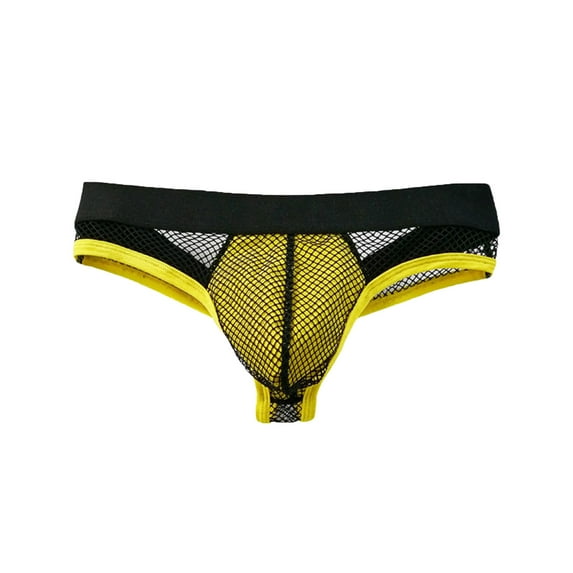 ibuvkizy Mens Underwear,Men's Fashion Briefs,Patchwork Color Briefs Personalized Low-waist Hoop Panties Buttock Covering Briefs,Briefs Gifts,Mens Boxer Briefs