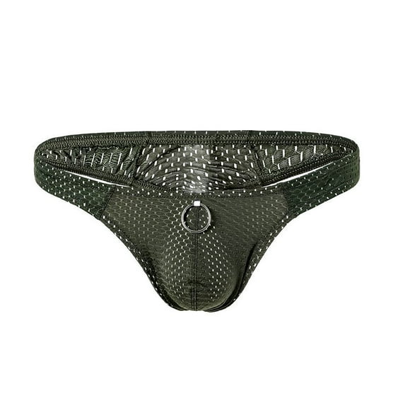 ibuvkizy Mens Underwear,Men's Fashion Briefs,Ring Panties Sexy Fashion Breathable Nylon Mesh Thong Cool and Comfortable,Briefs Gifts,Mens Boxer Briefs