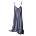 thumbnail image 1 of ibuvkizy Nightgowns for Women Summer Nightgowns Casual Round Neck Sleeveless Sleepshirts Loose Solid Pleated Soft Nightshirt Sleepwear Dress Dark Gray L, 1 of 7