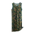 thumbnail image 1 of ibuvkizy Nightgowns for Women Clearance Women's Nightdress Plus Size Nightgown Sleepwear Sleevesless Shirt Casual Print Sleepdress Woman Elegant Nightwear Summer and Spring Army Green XXL, 1 of 3