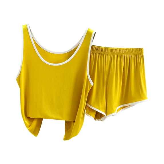 ibuvkizy Pajamas Set for Women Plus Size Women's Pajamas Sets,Women's Summer Short Sleeve Shorts Suit Home Clothes Two-piece Set,Summer Loungewear Set,Womens Fashion Gifts