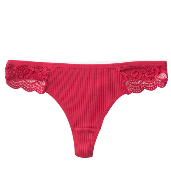 ibuvkizy Panties for Women Pants Solid Color Sexy Low Waist Girls' Cotton Crotch Pants Lace G-string Pants T Pants,Women Panties,Womens Underwear