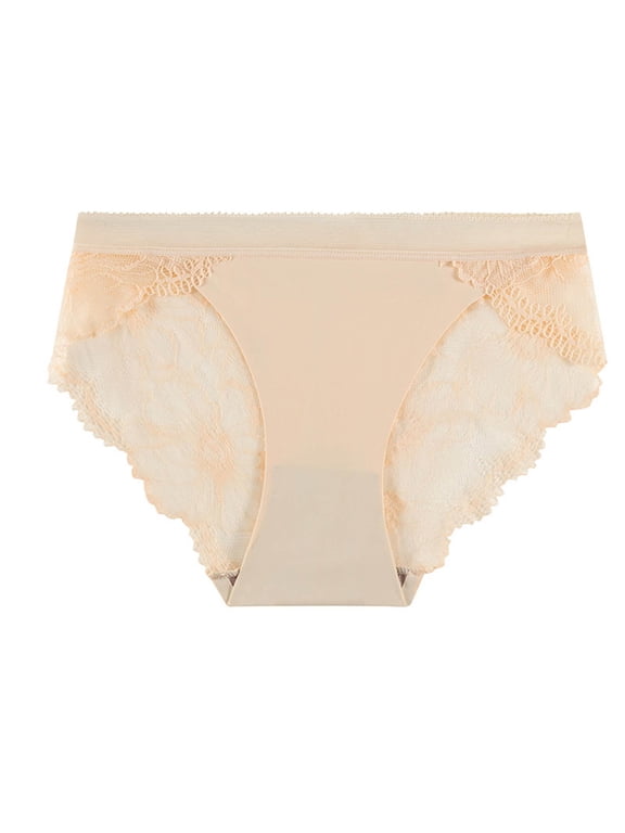 Panties for Women Solid Color Briefs Sexy Silk Traceless Ventilate Lace Netting Underpants,Women Panties,Womens Underwear