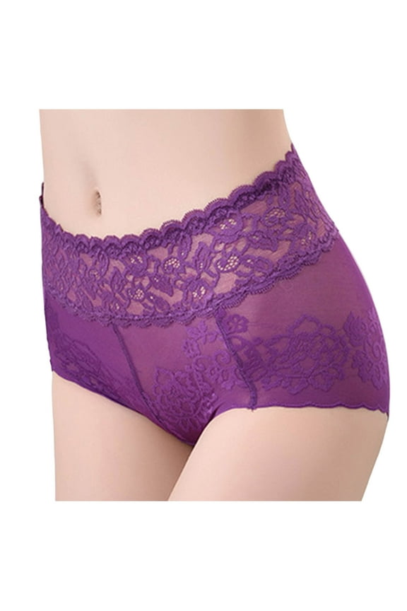 Panties for Women,Women's Solid Color Briefs Sexy Ventilate Lace Netting High Waist Underpants,Women Panties,Womens Underwear