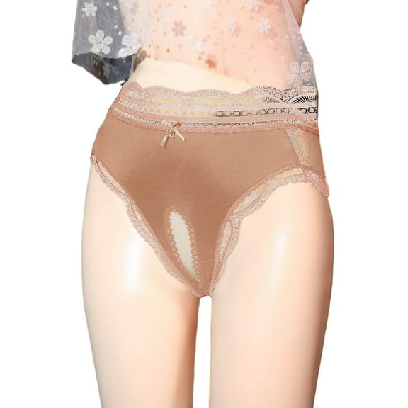 ibuvkizy Panties for Women Pants Womens Underwear,Ladies Soft Stretchy Briefs,Women's High Waist Sexy Lace Open Transparent Mesh Panties Briefs