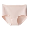 thumbnail image 1 of ibuvkizy Panties for Women Plus Size High Waist Scalloped Edge Cotton Brief Panties,Mild Tummy Control Solid Daily Basic Underpants,2XL, 1 of 5