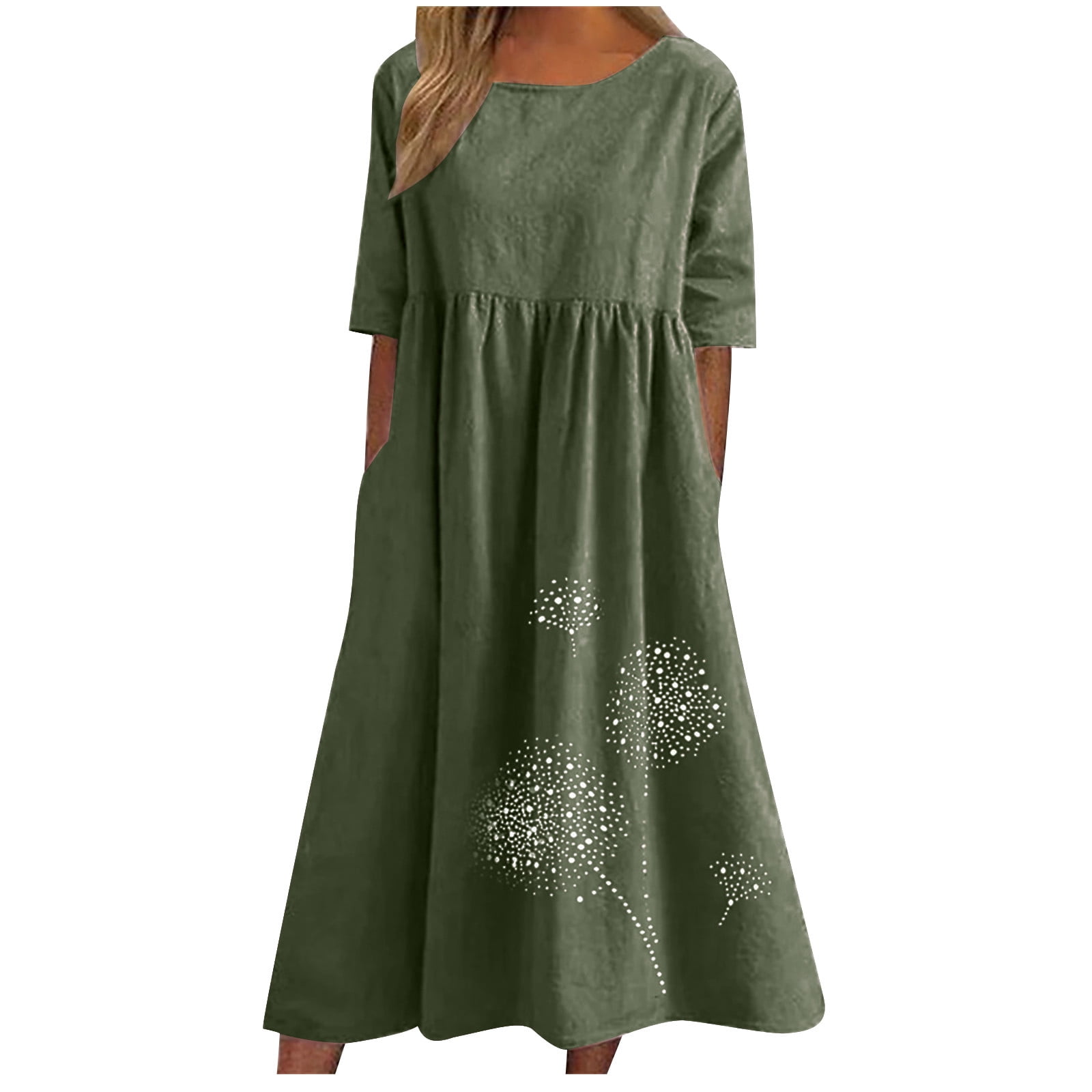 chinese dress ladies Ivy Linen Midi Dress-Summer Blue Chambray
