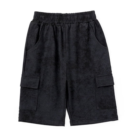 ibuvkizy Shorts for Girls,Child's Summer Solid Boys and Girls Baby Botton Short Pants Denim Cute Shorts Overalls Black,4 Years