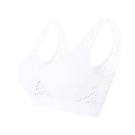 ibuvkizy Sports Bras for Women Clearance,Wirefree Mesh Breathable Underwear,Women Seamless Sports Bra Wirefree Yoga Bra With Removable Pads,Comfort Full Figure Bralettes