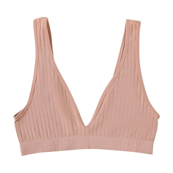 ibuvkizy Sports Bras for Women,Wirefree Mesh Breathable Underwear,Womens Deep V Large Bra Bottom Sexy Sports Yoga Wrapped Chest Scarless Back Sleeping Underwear,Comfort Full Figure Bralettes