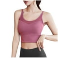 thumbnail image 1 of ibuvkizy Sports Bras for Women,Wirefree Mesh Breathable Underwear,Women's Fine Shoulder Mesh Camisole Gathered Back Sports Bra,Comfort Full Figure Bralettes, 1 of 4
