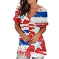 thumbnail image 1 of ibuvkizy Summer Independence Day Shirts for Women Fashion American Flag Tops Patriotic Crewneck Short Sleeve Print Tees,4th of July Shirt for Women Pink L, 1 of 5