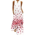 thumbnail image 1 of ibuvkizy Summer Dresses for Women Plus Size Summer Dresses,Women's Casual Long Dress With Striped Floral Print Sleeveless Maxi Dress,Holiday Party Beach Dress,Gifts for Women, 1 of 9