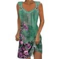 thumbnail image 1 of ibuvkizy Summer Dresses for Women Plus Size,Women's Casual Versatile Printed Round Neck Casual Sleeveless Suspender Dress,Holiday Party Beach Dress,Gifts for Women, 1 of 5