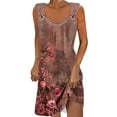 thumbnail image 1 of ibuvkizy Summer Dresses for Women Plus Size,Women's Casual Versatile Printed Round Neck Casual Sleeveless Suspender Dress,Holiday Party Beach Dress,Gifts for Women, 1 of 5