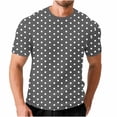thumbnail image 1 of ibuvkizy Summer Mens T-Shirts Crew Neck Short Sleeve Casual Tops Loose Elastic Workout Gray,M, 1 of 7