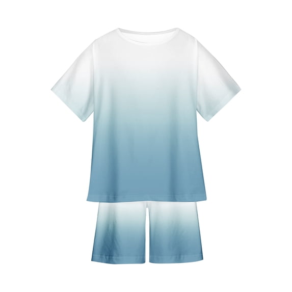 ibuvkizy Summer Toddler Boys Outfit Sets Clearance Kids Baby Boys Fashion Gradient Short Sleeve Round Neck Tshirt Shorts Outfits Clothes