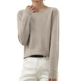 thumbnail image 1 of ibuvkizy Sweaters for Women Spring Women's Sweater Cardigan V-neck Long Sleeve Plus Oversize Women's Cardigan Knitted Outer Khaki,M, 1 of 6