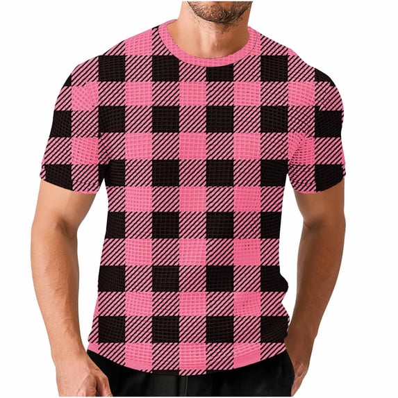 ibuvkizy T Shirts for Men Crew Neck Short Sleeve Casual Summer Tops Loose Elastic Workout 4XL