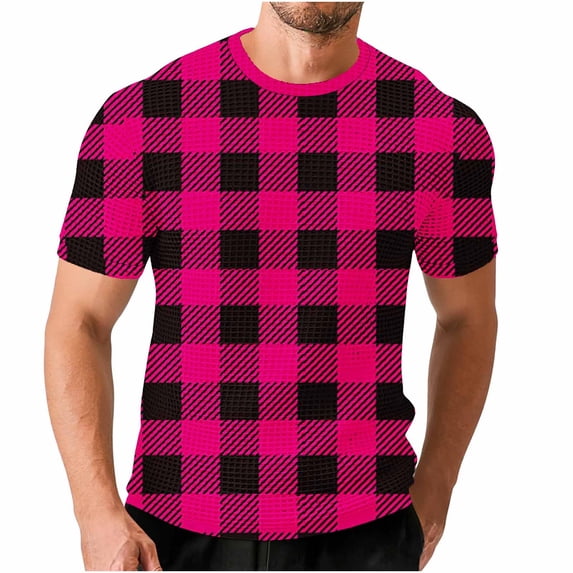ibuvkizy T Shirts for Men Crew Neck Short Sleeve Casual Summer Tops Loose Elastic Workout XL