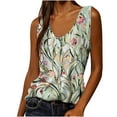 thumbnail image 1 of ibuvkizy Tank Tops for Women 2024 Clearance Womens Summer Tank Tops,Women Fashion Sexy Sleeveless Flower Pirnt Vest U-neck Printed Tops Tee Vest Blouse Tops, 1 of 7