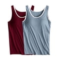thumbnail image 1 of ibuvkizy Tank Tops for Women 2025!2PC Tank Tops with Built in Bras Womens Tank Tops & Camisoles Yoga Sport Tank Shirt Shelf Bra Tank Tops Plus Size Camisole Basic T-Shirts, 1 of 2