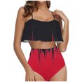thumbnail image 1 of ibuvkizy Tankinis Swimsuits for Women Loose Modest Two Piece Bathing Suits Ladies Fashion Multicolor Retro Print Swimming Trunks Sling Women Split Swimsuit Bikini Sets for Women's Plus Size, 1 of 5