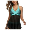 thumbnail image 1 of ibuvkizy Tankinis Swimsuits for Women Loose Modest Two Piece Bathing Suits Women Plus Size Print Swimjupmsuit Swimsuit Beachwear Padded Swimwear Bikini Sets for Women's Plus Size, 1 of 8