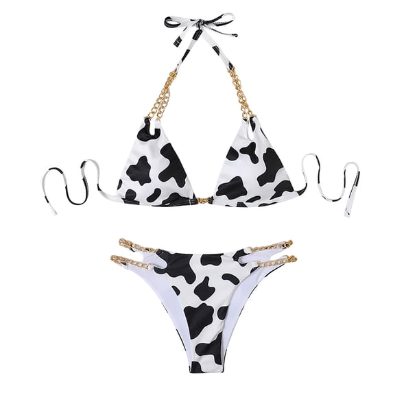 ibuvkizy Tankinis Swimsuits for Women Loose Modest Two Piece Bathing Suits Women's Comfortable and Fashionable Printed Split Style Sexy Swimsuit Set Bikini Sets for Women's Plus Size