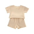thumbnail image 1 of ibuvkizy Toddler Baby Girl Tank Top Sets Summer Baby Girl Outfits Clothes,Kids Round Neck T-Shirt Short Sleeve Tops Elastic Waist Shorts Suit 3 Months-4 Years,Gifts for Her, 1 of 4