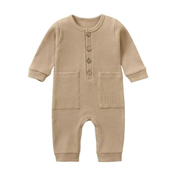 ibuvkizy Toddler Baby Girl Tank Top Sets,Summer Baby Girl Outfits Clothes,Spring Baby Girls Boys Cute Romper Long Sleeve Button Sweatshirt Jumpsuits,Gifts for Her