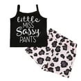 thumbnail image 1 of ibuvkizy Toddler Baby Girl Tank Top Sets Summer Baby Girl Outfits Clothes,Toddler Kids Baby Girls Sleeveless Letter Tops T-Shirt Leopard Shorts Set Outfits,Gifts for Her, 1 of 9