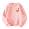 thumbnail image 1 of ibuvkizy Toddler Boys Girls Heart Sweatshirts!Girls Valentines Day Outfit Children's Cotton Comfortable Long Sleeved Pullover Top Round Neck Casual Loose Thin Sweatshirt Pink,2 Years, 1 of 3
