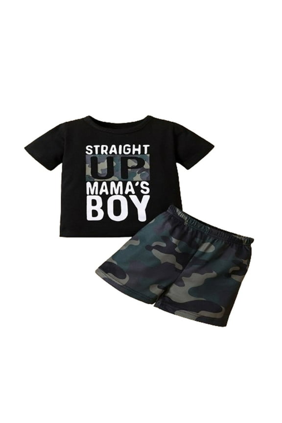 Toddler Boys Outfit Sets Kids Baby Boys Fashion Short Sleeve Round Neck Cute Print Tshirt Shorts Outfits Clothes Baby Boy Gifts